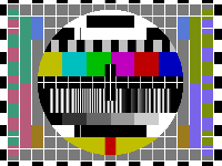 This page Electronic media is part of the telecommunication series. Illustration: Television testcard