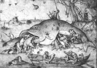 Big Fish Eat Little Fish, a drawing by Pieter Bruegel the Elder