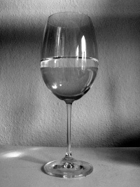 Is the glass half empty or half full?, a litmus test for somebody's worldview, photo © JWG