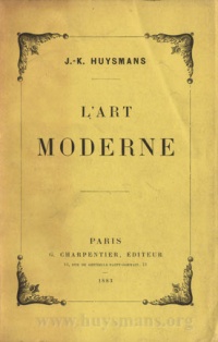 L'Art moderne (1883) by Joris-Karl Huysmans