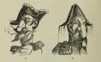 This page Napoleon III is part of the rulers series.  Illustration: Napoleon III nose caricatures from Schneegans's History of Grotesque Satire 