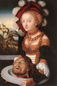 Salome (c. 1530) by Lucas Cranach the Elder, located at the Museum of Fine Arts, Budapest
