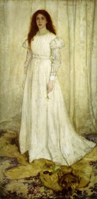 James Whistler's painting Symphony in White, No. 1: The White Girl (1862) caused controversy when exhibited at the Salon des Refusés in Paris in 1863.