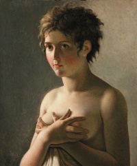 Jeune fille en buste 1794 by Pierre-Narcisse Guérin, a typical illustration for the blog Femme, femme, femme 