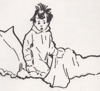 This page Character (arts) is part of the comics series. Illustration: Little Nemo sitting upright in bed