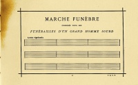 Funeral March for the Obsequies of a Deaf Man (1884), a composition by Alphonse Allais consisting of nine blank measures. It predates the comparable work by John Cage ("4′33″") by a considerable margin.