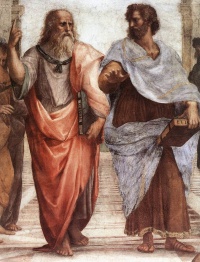  Greek philosophers as dead white men Illustration: Plato (left) and Aristotle (right), a detail of The School of Athens, a fresco by Raphael.