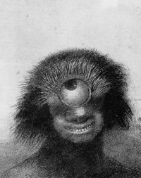The Misshapen Polyp Floated on the Shores, a Sort of Smiling and Hideous Cyclops  (1883) by Odilon Redon