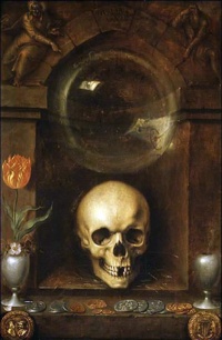 Vanitas (1603) by Jaques de Gheyn II, see symbols of death