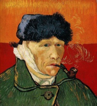 Self-Portrait with Bandaged Ear and Pipe (1889) by Vincent van Gogh