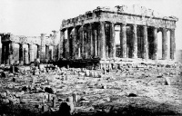 1872 photograph of the western face of the Greek Parthenon