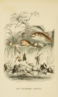 "Les poisson d’avril" (1844) by Grandville